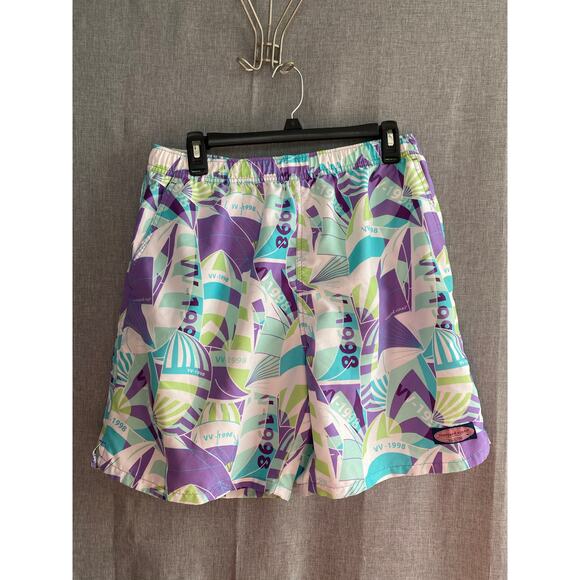 Vineyard Vines Other - Vineyard Vines Men's Geometric Sailboat Print Board Shorts Swim Trunks Size M
